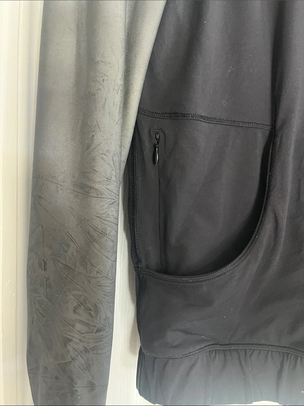 lululemon athletica Black Hoodie with Dark Gray Contrast Sleeves